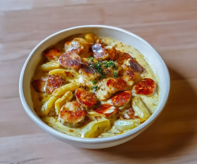 Fondue d’Endives Crémeuse aux Saucisses Fumées : Un Plat Confort Parfait pour l’Hiver