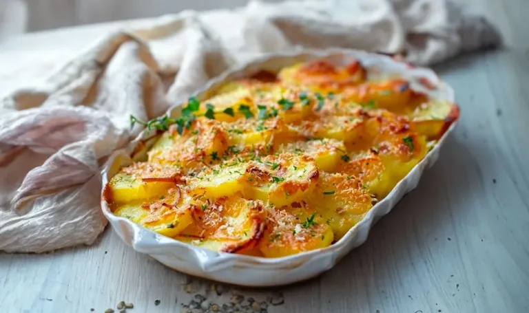 Gratin de Courgettes, Pommes de Terre et Oignons au Parmesan