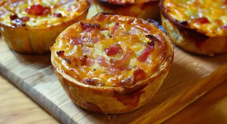 Mini Quiches Légères aux Oignons et Lardons