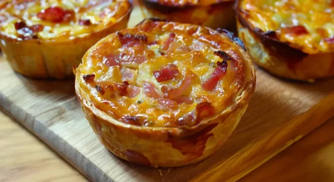 Mini Quiches Légères aux Oignons et Lardons