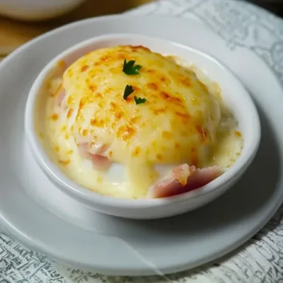 Œufs Durs au Jambon et Sauce Béchamel Fromagée