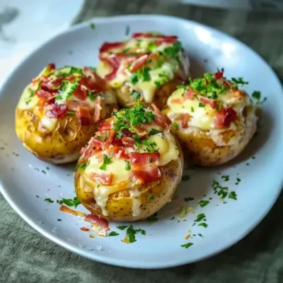 Pommes de Terre Farcies au Lard et Reblochon