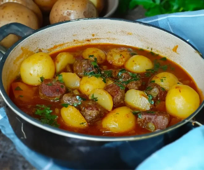 Ragoût de pommes de terre aux boulettes de viande