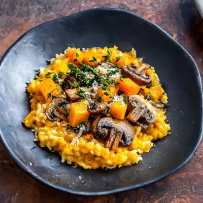 Risotto aux Champignons et Courge Butternut