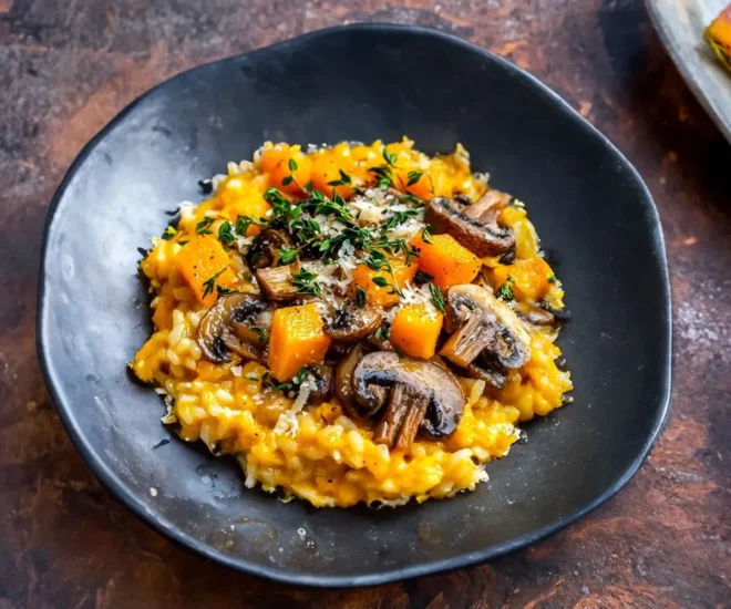 Risotto aux Champignons et Courge Butternut : Un Plat Réconfortant et Savoureux
