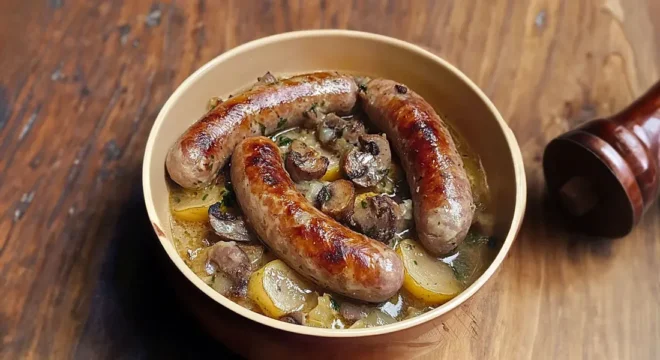 Saucisses de Toulouse à la Moutarde et aux Champignons : Un Plat Réconfortant à Découvrir