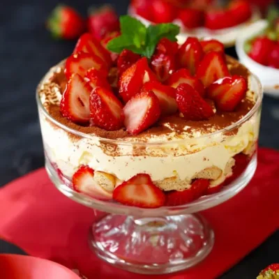 Tiramisu aux Fraises Mascarpone : Dessert Fruité