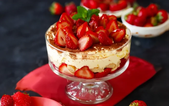 Tiramisu aux Fraises Mascarpone : Dessert Fruité