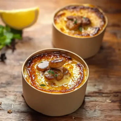 Crèmes Brûlées aux Champignons et Parmesan