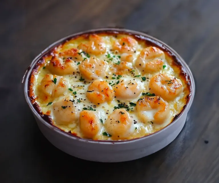 Gratin de Noix de Saint-Jacques et Crevettes