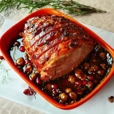 Jambon de Noël Rôti au Miel et Épices