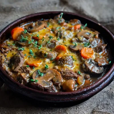 Joue de Bœuf Mijotée aux Champignons Savoureuse