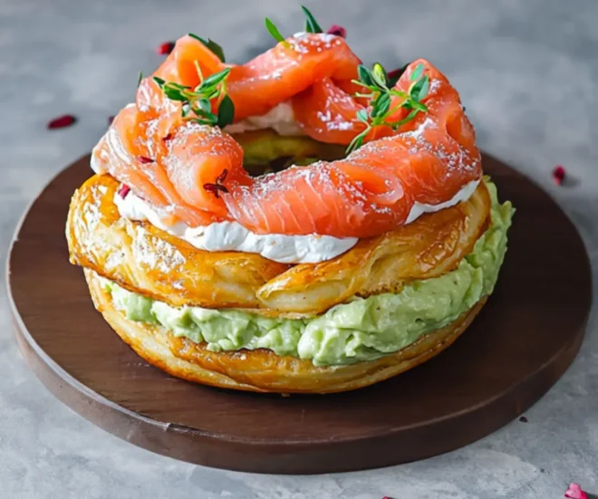 Paris-Brest Salé au Saumon Écossais, Crème d’Avocat et Fromage Frais