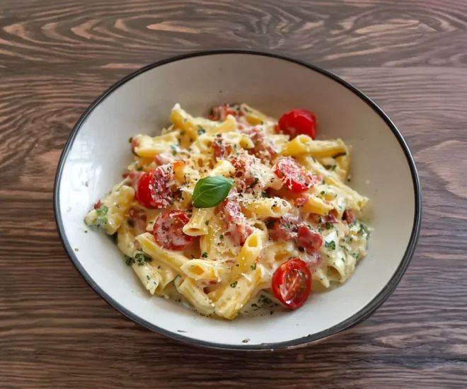 Pâtes au Boursin, Lardons et Tomates : Un Plat Savoureux et Réconfortant