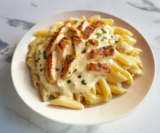 Pâtes au Poulet et Sauce Crémeuse au Boursin