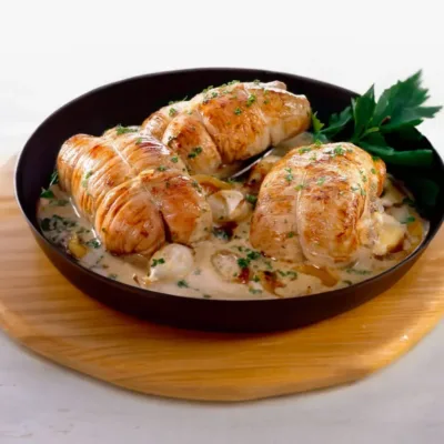 Paupiettes de Veau à la Crème et au Vin Blanc