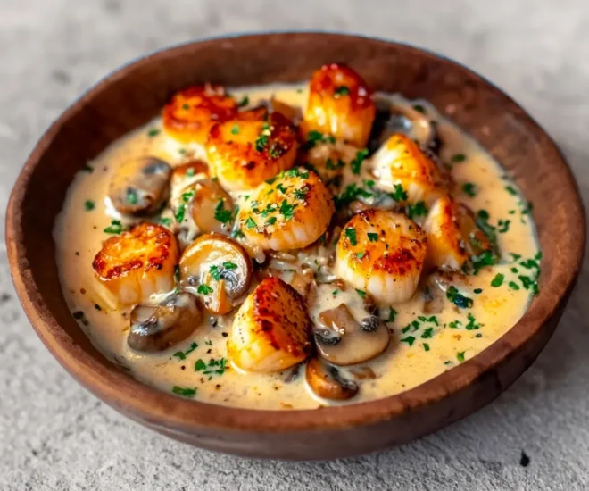 Blanquette Délicate de Saint-Jacques aux Champignons