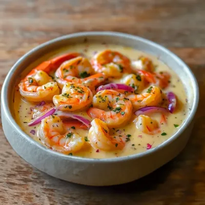 Crevettes en Sauce Crémeuse à l'Ail et au Citron