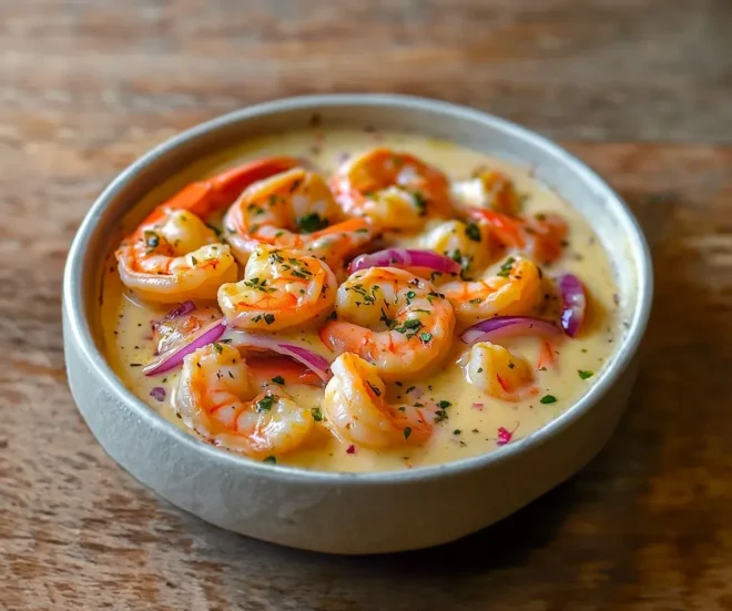 Crevettes en Sauce Crémeuse à l&rsquo;Ail et au Citron