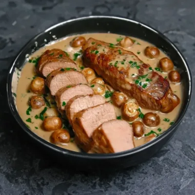 Filet Mignon de Porc à la Crème et Champignons