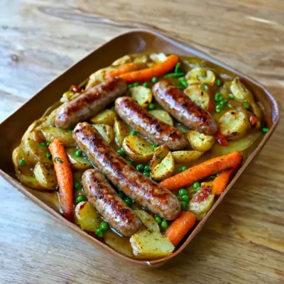 Légumes Rôtis et Saucisses au Four : Confort et Simplicité