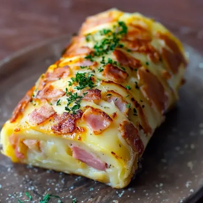 Roulé de Pommes de Terre à la Raclette et Jambon