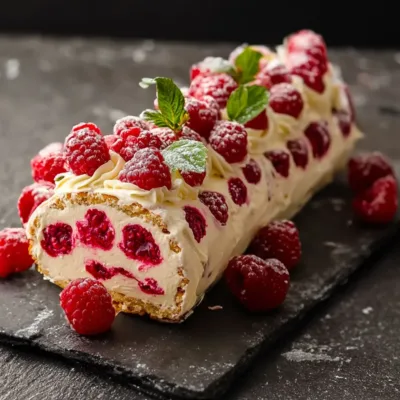 Bûche au Mascarpone et à la Framboise