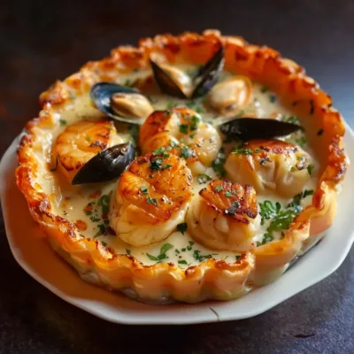 Feuilleté aux Saint-Jacques et Fruits de Mer