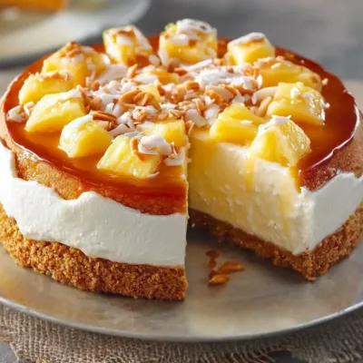 Gâteau au Fromage Tropical à l'Ananas et Coco