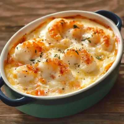Gratin de Saint-Jacques et Crevettes : Délice Marin