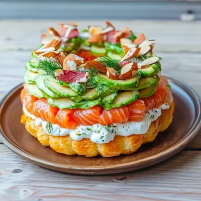 Paris-Brest Salé au Saumon Écossais et Avocat