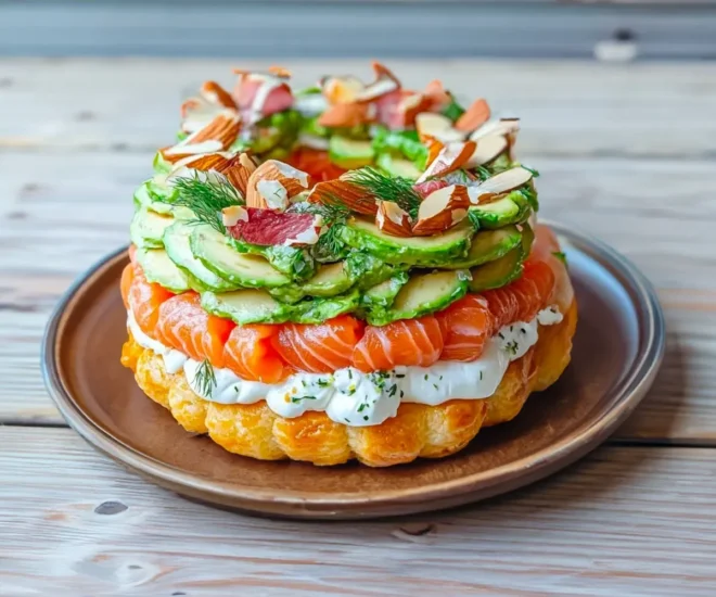 Paris-Brest Salé au Saumon Écossais, Crème d’Avocat et Fromage Frais