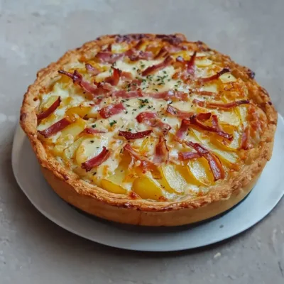 Tarte Pommes de Terre, Camembert et Lardons