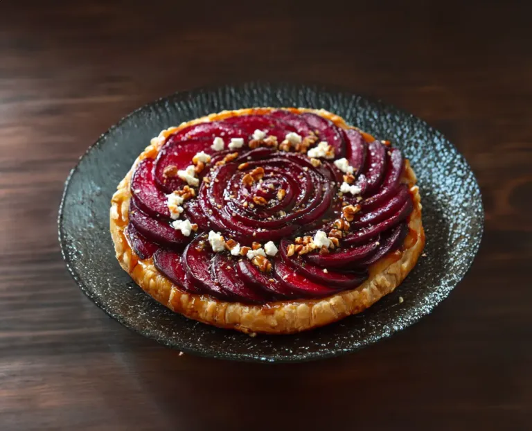 Tarte Tatin de Betteraves Rôties, Miel et Fromage de Chèvre