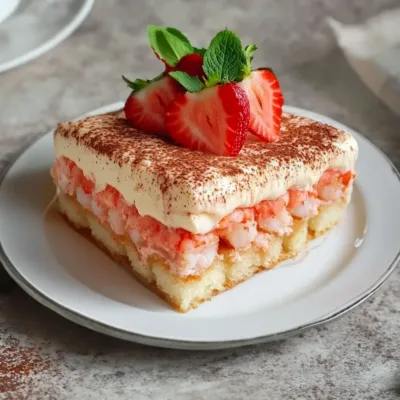 Tiramisu aux Crevettes Roses : Élégance et Surprise