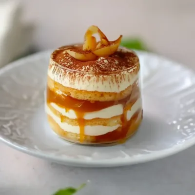 Tiramisu aux Pommes et Caramel Salé