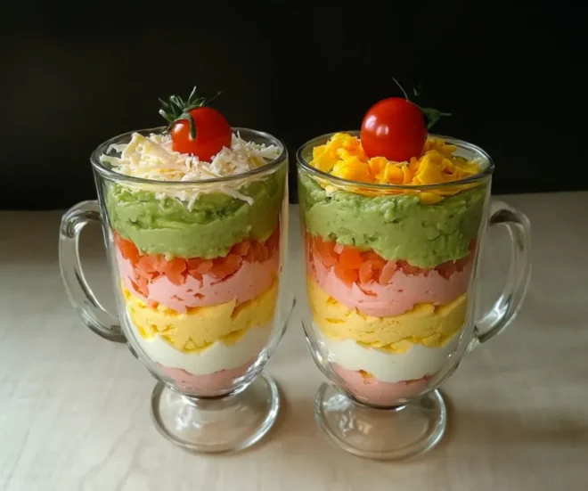 Verrines Avocat, Thon, Tomates et Œuf