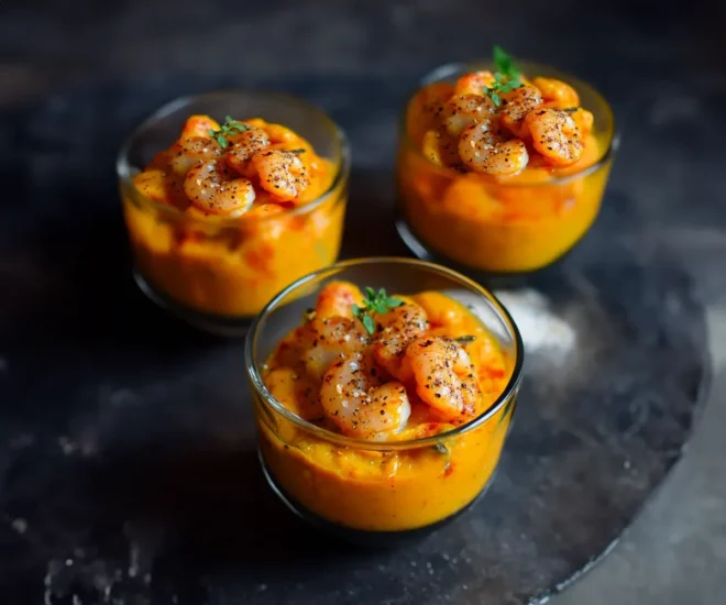 Verrines de Potimarron et Crevettes au Curry : Une Recette Élégante et Savoureuse