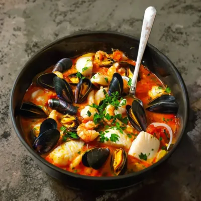 Zarzuela de Poisson aux Légumes de Saison