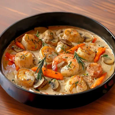 Blanquette de Saint-Jacques et Crevettes Crémeuse