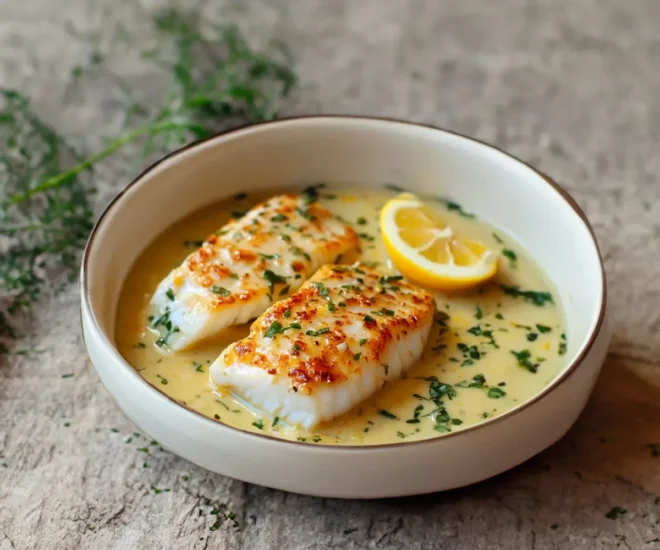 Cabillaud au Four à la Moutarde et Crème Citronnée