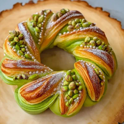 Couronne de Pâques Pistache : Brioche Moelleuse