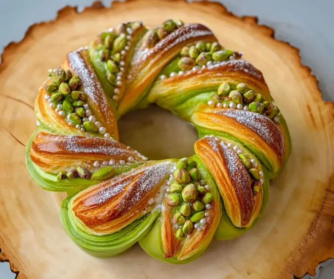 Couronne de Pâques Pistache : Une Brioche Moelleuse et Savoureuse