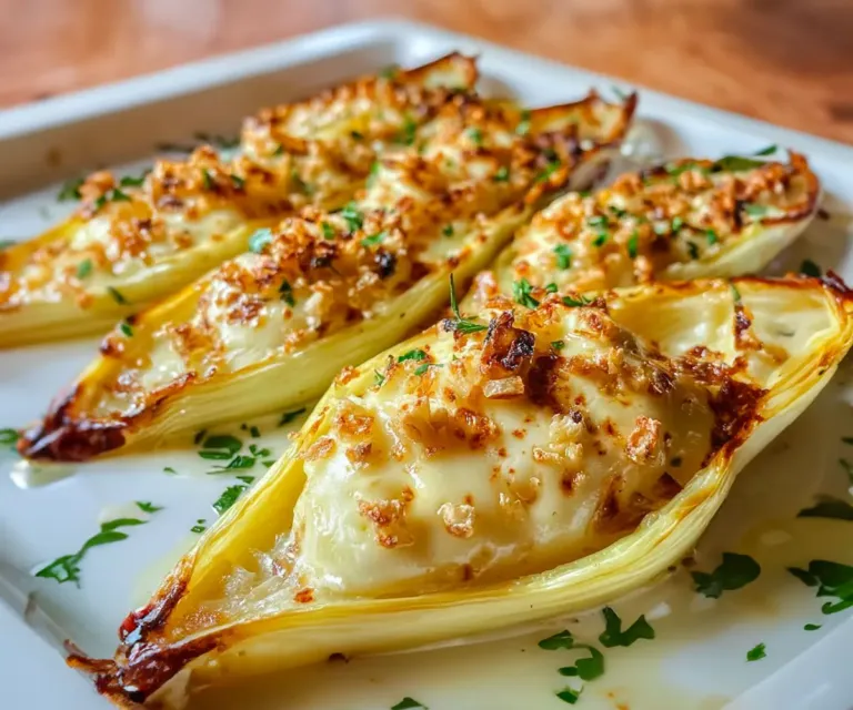 Gratin d’endives au Roquefort et aux noix