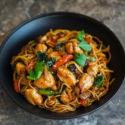 Nouilles Sautées au Poulet Caramélisé : Recette Facile