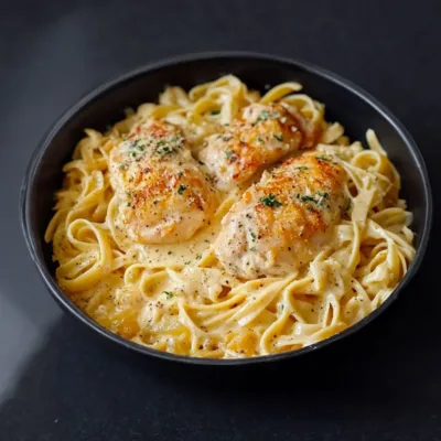 Pâtes au Poulet et Sauce Crémeuse à l’Italienne