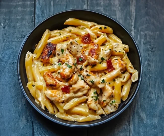 Pâtes Crémeuses au Poulet et au Bacon