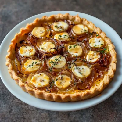 Tarte Rustique aux Oignons Caramélisés et Chèvre