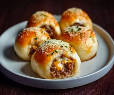Bombes au Cheeseburger à l’Ail et au Parmesan