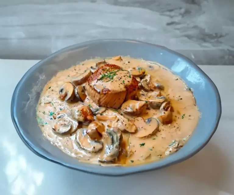 Filet Mignon au Boursin et Champignons : Une Recette Crémeuse et Gourmande